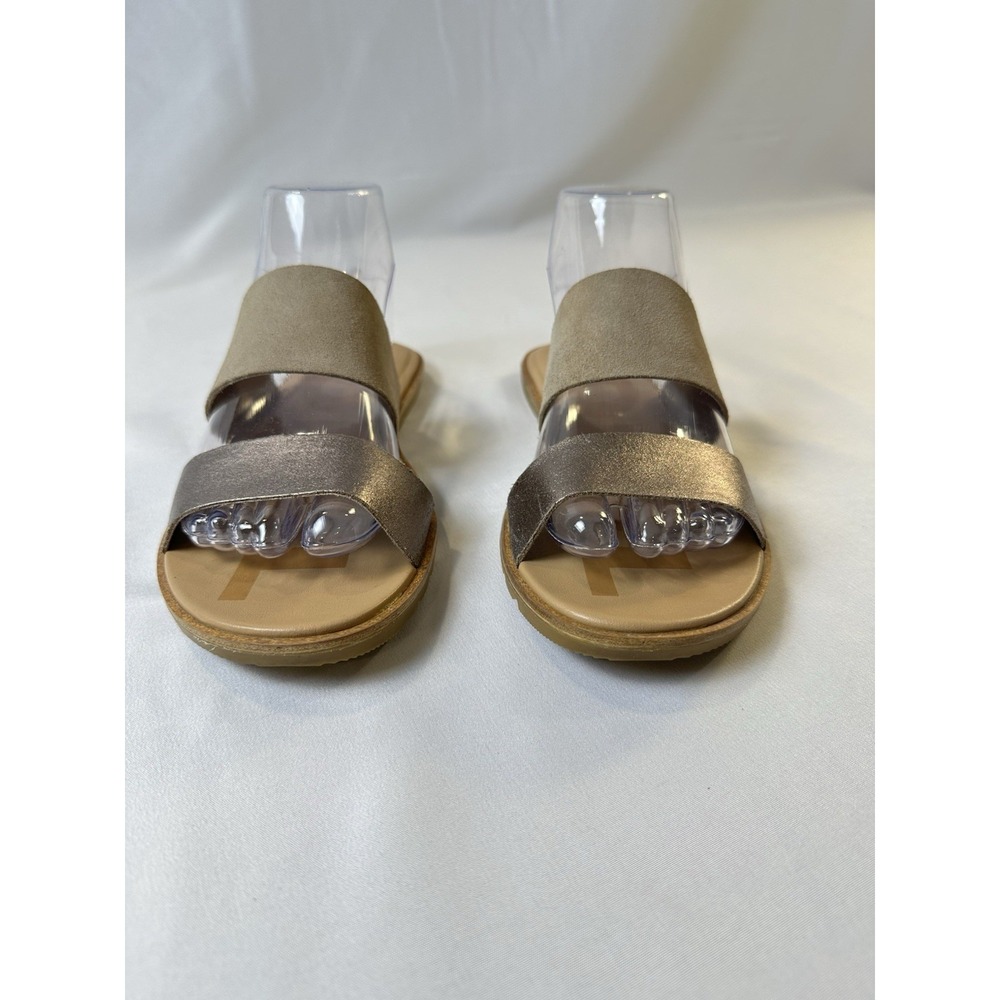SOREL Womens Ella II Suede + Metallic Leather Slide Sandals Sz 7‎ - Picture 2 of 7